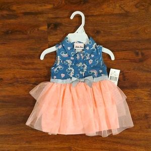 Denim Unicorn Dress 3-6M NWT